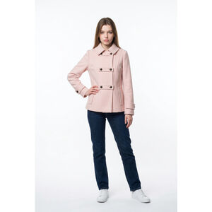 Women's St. John's Bay Pink Pea Coat Sm Wool Cashmere Blend Old Money Soft Girl